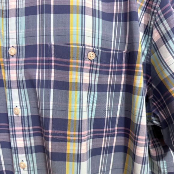 Croft & Barrow Blue Plaid Short Sleeve Button Down Shirt Size 2XB - Picture 7 of 11